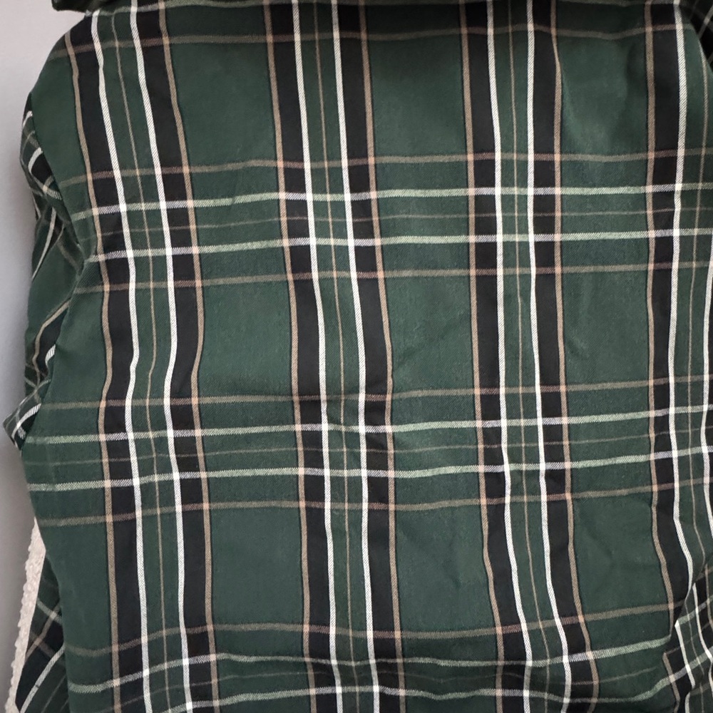 Aritzia Sunday Best Forest Green Plaid Cropped Shirt Size S - Picture 4 of 6